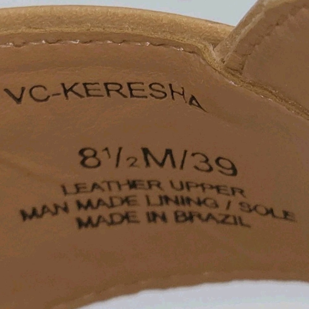 Vince Camuto VC-KERESHA Leather Open Toe Ankle Strap Sandals 8.5M Tan Brazil NEW - Picture 12 of 16